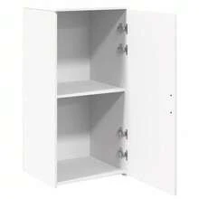 vidaXL Armoire de rangement blanc 50x45x103,5 cm ingénierie du bois - Blanc - Voir 4