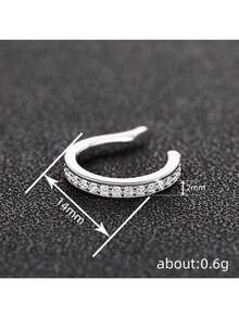 1pc Minimalist Zirconia Ear Cuff, Earring For Non-Pierced Ears, Fashion Jewelry - Ear Clips - View 11