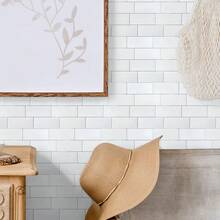 3D Glossy Subway Tile Texture Self-Adhesive Wall Sticker, Wallpaper, Wall Decal, Vinyl Sticker For Home Decor, Spring Decorations, Refresh Your Home, Rama Decorative Sticker Gift, Kitchen Decor For Birthday, Graduation