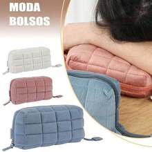 Multifunctional Felt Case for Student Stationery Storage, Large Capacity Storage Bag, Soft Pillowcase for Complete Opening (White) - como en la foto - Ver 6