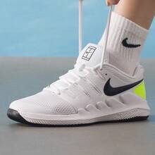 Nike Zapatillas de tenis versátiles y cómodas para entrenamiento VAPOR X para niños mayores - Blanco/Verde - Ver 2