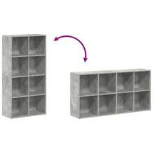 vidaXL Bibliothèque/Buffet Gris béton 66x30x130 cm Bois d'ingénierie - Gris - Voir 9
