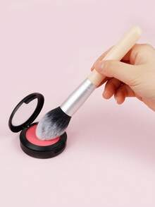 多功能散粉刷 - 液体散粉修容腮红刷 多功能刷 优质合成纤维密实刷毛 化妆品 - 藕粉色 - 查看 4