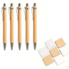 10pcs Bamboo Ballpoint Pens, Teacher's Special Pen, Creative Gift, Gift For Dad, Can DIY Thank You Card And Engraved Graduation Pen, Perfect Gift For Her/Him And Party Favor - Black - View 2