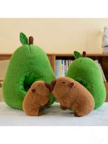 13.78inch Cute Capybara Plush Toy, Soft Capybara Plush Pillow With Avocado Capybara Plush Toy, Suitable For Girls, Children, Adults Birthday, Valentine's Day Gift - Multicolor - View 6