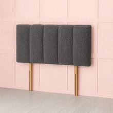 2ft6 Small Single Teddy Fabric Headboard Panel 26inch - Silver - View 5