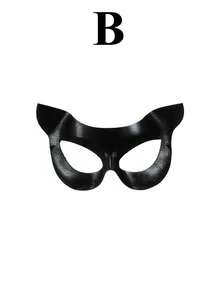 Máscara de gato para mujeres, máscaras de mascarada para mujeres, máscaras de conejo, máscara de cara de gato para discoteca, cóctel y cosplay - Negro - Ver 11