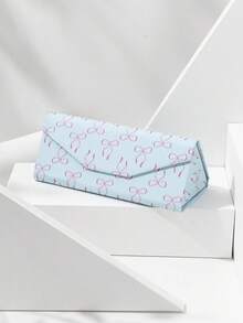 1 pieza Estuche plegable para gafas de sol con lazo, caja de gafas de cuero PU portátil y casual, unisex - Multicolor - Ver 9