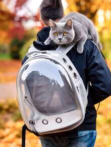 1pc Transparent Pet Backpack Carrier For Cats, Space Capsule Pet Carrier For Outdoor, Cat Bubble Backpack - Multicolor - View 4