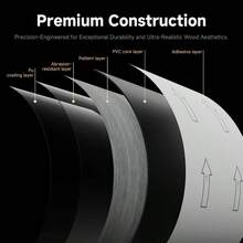 Peel And Stick Vinyl Flooring Plank 1 Piece, 4 Inchx6 Inch Self Adhesive Flooring Installation - Mẫu + Màu xám nhạt - Xem 9