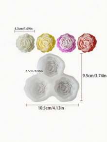 Peony Rose Flower 3D Silicone Mold, DIY Resin Epoxy Clay Craft Mold - White - View 7
