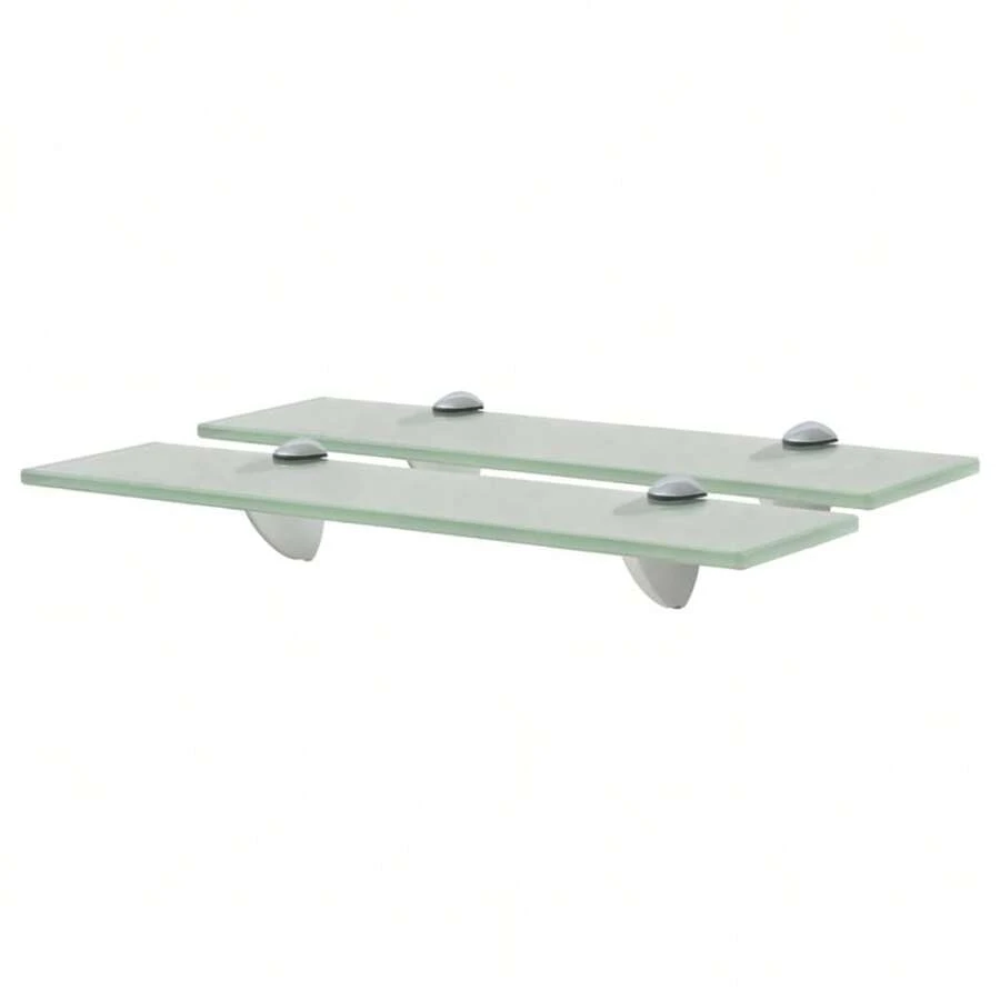 vidaXL Murales Étagères 2 pz Verre 40 x 20 cm 8 mm - Bianco - Visualizzare 1