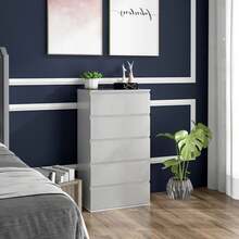 High Gloss Chest Of Drawers, Modern Storage Drawer Unit With Soft Closing Mechanism For Bedroom - White - View 12