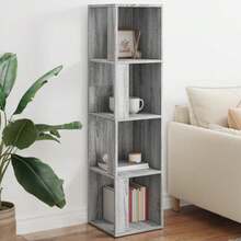 vidaXL Armoire d'angle Sonoma gris 33x33x132 cm Bois d'ingénierie - Gris - Voir 1