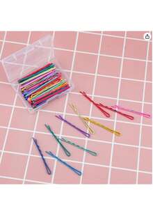AIEX Kit de 50 horquillas para el pelo, de sujeción segura, horquillas para el pelo, para mujeres y niñas y peluquería (multicolor) - Multicolor - Ver 3