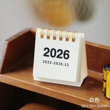 Retro Mini Calendar; Desktop Decor Student Portable Spiral Bound Planner - Retro Mini Desk Calendar - View 10