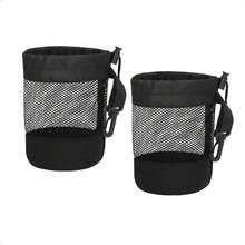 2 piezas de bolsas de almacenamiento para pelotas de golf, bolsas de almacenamiento para pelotas de ping pong, bolsas de almacenamiento portátiles con ganchos y cordones retráctiles. - Negro - Ver 10