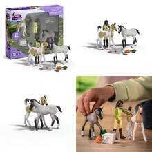 Schleich Horse Club - 7 PC Horse Vet First Aid Kit Playset With 2 Foal Figures Posable Sarah Figurine And Accessories - Farm Animal Veterinarian Set For Girls And Boys - Toys For Ages 5+ 42777lifelike - As Pic - View 1