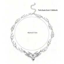 1 Piece Silver Punk Gothic Cool Cross Thorn Wire Mesh Flame Heart Necklace Pendant Necklace Suitable For Men Halloween Gift Party Gift Holiday Gift - 款式一 - 查看 4