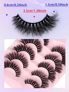 5 Pairs ENCHUW Eyelashes, Lengthening & Volumizing, Fluffy & Charming, Criss-Cross Design, Suitable For Party Wear