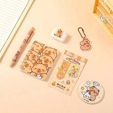 水豚迷你文具套装 - 多样实用的学习用品套装，完美的返校礼物，至少包含5种款式，学生理想之选 - 小巧实用的返校文具套装 - 彩色 - 查看 4