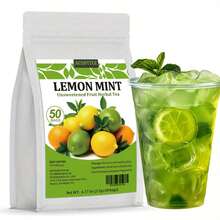 ULTHMOK Lemon Mint Tea 3.5g*50 Bags Refreshing Fruit Tea Dried Lemon Lime Orange Slices Perppermint No Additives Triangular Tea Bag Easy To Brew Easter Basket Stuffers Beverage - Lemon Mint-50 - View 1
