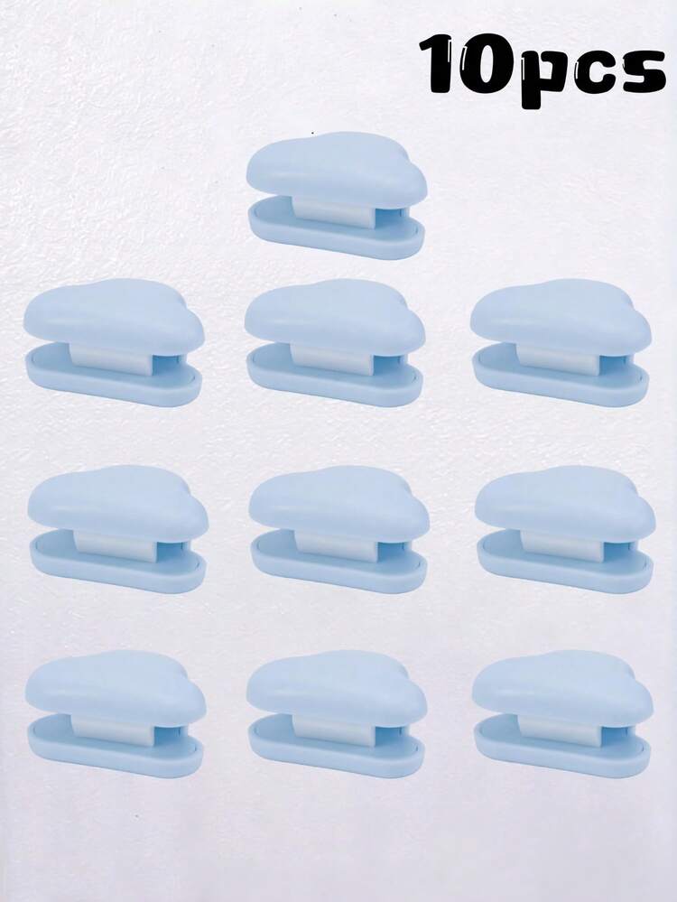 1/3/6/10个装日式牙膏挤压器 - 壁挂式牙膏分配器和收纳工具，浴室墙钩，淋浴置物架 - 淺藍色 - 查看 9