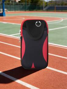 1 pieza Bolsa para el brazo de teléfono de 6.5 pulgadas con bloques de color, bolsa impermeable de doble capa para pesca, ciclismo al aire libre, ajustable para correr, deportes y fitness - Multicolor - Ver 6