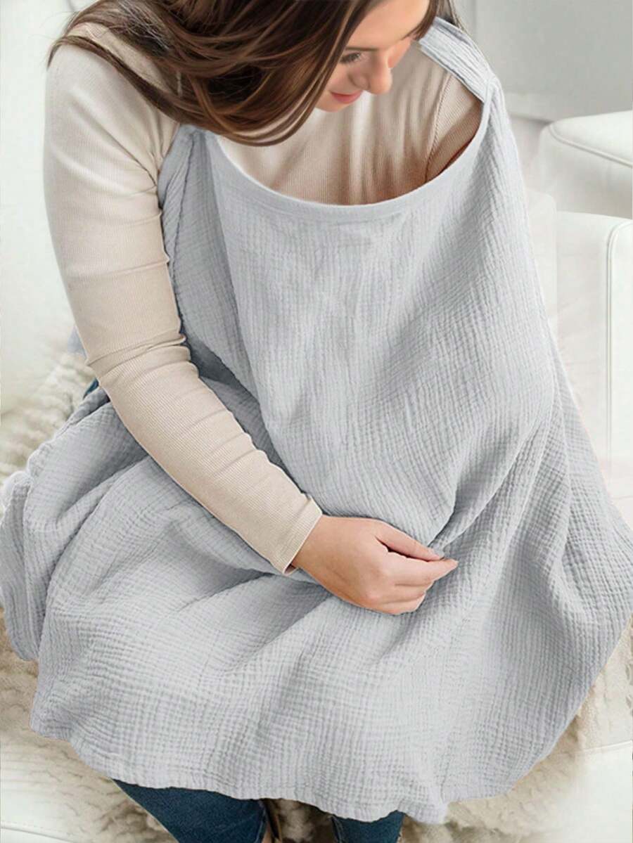 1件哺乳遮巾，防走光哺乳披肩，柔软透气哺乳上衣，咖啡色/米色