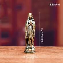 Vintage Brass Maria Statue - Versatile Home And Office Decor For Bookshelf, Living Room, Or Entryway - 1 PC Bronze Statue Of the Virgin Mary - View 7