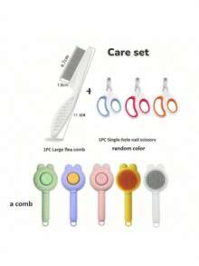 5pcs/Set Mini Animal Fur Brush, Fur Comb, Cat/Dog Deshedding Brush, Massage Detangling Comb, White, Pink, Purple, Green, Orange - Multicolor - View 20