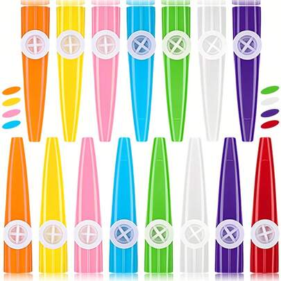 8/16支装 11.5厘米塑料卡祖笛 - 复古经典人声管乐器，便携式音乐制作背景伴奏，易于演奏的派对音效道具，适合音乐爱好者