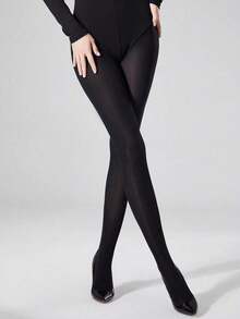1 Pair Women's 40D Sexy Black Pantyhose, Sheer Tights, Fashionable Minimalist Opaque Leggings - Black - View 3