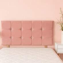 3ft Single Plush Velvet Cube Headboard 20inches - Pink Velvet - View 12