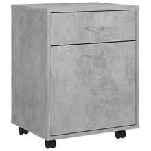 vidaXL Rollkleiderschrank, Betongrau, 45x38x54 cm, Holzwerkstoff - Grau - Übersicht 2