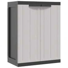 vidaXL Armadio da Esterno Grigio e Nero 65x37x85 cm PP - Grigio - Visualizzare 2
