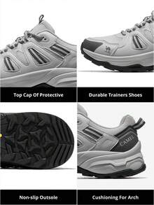 CAMEL CROWN Men's Waterproof Hiking Shoes, Suitable For Outdoor Trekking, Hiking, Camping And Walking - Light Grey - View 7