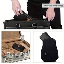 黑色阻燃手机充电宝硅胶收纳袋，可收纳现金、手机、信用卡、护照等物品，适合居家旅行使用，尺寸20.5*11*2厘米，小巧便携，亦可作电池收纳袋。 - 黑色 - 查看 5