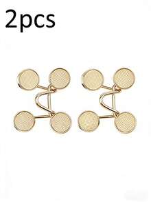 1/2/4个圆形腰带夹，适用于牛仔裤、裙子、长裤、衣领，男女通用，高品质金属材质，经久耐用，无需工具即可快速调节，金属防滑胸针，时尚可拆卸裤夹，旅行必备，女生/学生包包配件，送给妈妈的礼物 - 銀色 - 查看 17