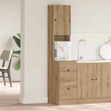 vidaXL Buffet de cuisine avec tiroir Chêne artisanal 32 x 50 x 180 cm - Tabac - Voir 1