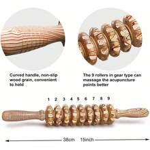 Yoga Meridian Rod Shaft Whole Body Massage Roller, 9 Rollers Wooden Massager Handheld Roller Stick Trigger, Pounded Waist Back Massage Neck Leg Wooden Massager, Body Back Wood Therapy Curved Roller For Maderoterapia, Lymphatic Drainage, Cellulite Massage, Natural Muscle Massage Stick Tool For Massage And Relaxation - Nhiều màu - Xem 7