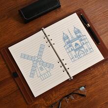 1-10Pcs A5/A6/A7Refill Paper, 45Sheets Each Of Pack No-Bleed Sheets, Pre-Punched – Fits 6-Ring Binders For Office, School & Teachers,Double-Sided With No Bleed-Through