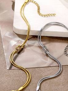 一对（2条）18K镀金不锈钢无限符号情侣手链，永恒爱情结手链，双蛇链手链，周年纪念礼物，优雅情侣手链，友谊手链，男女皆宜的简约手链，送给男友的生日礼物，送给她的情人节礼物 - 彩色 - 查看 11