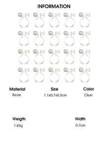 30个树脂夹式耳环配件，透明，11x7x3毫米 - 無色 - 查看 7