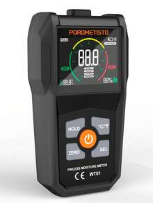 POROMETISTO-WT01 Digital Wood Moisture Meter, Inductive Wood Moisture Detector, Portable Concrete Cement Brick Moisture Meter - Orange - View 13