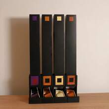 Coffee Capsule Organizer With Label Slots - Vertical Space-Saving Pod Dispenser, Durable Plastic Holder For Kitchen Countertop - Multicolor - View 3