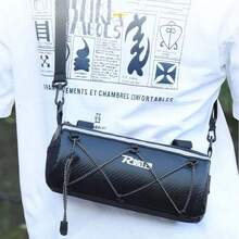 Large Capacity Adjustable Bicycle Handlebar Bag, Portable Front Frame Tube Bag For Handlebar Mount Bag Bike Bag - Black - View 8