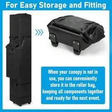63 Inch Tent Storage Bag With WheelsOversized Long Storage Bag Waterproof Beach Tent Canopy Carrying Bag With Handles Equipment Bag 1680D Roller Bag Only Without Canopy - Black - View 4
