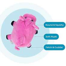 Outward Hound Fattiez Pig Plush Squeaky Dog Toy, Small - Heo Hồng - Xem 3