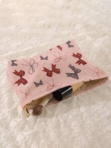 1pc Portable Cosmetic Bag, Holiday Gift, Butterfly Pattern Double-Sided Print, Zipper Travel Makeup Pouch, Multi-Functional Toiletry Organizer - Multicolor - View 5